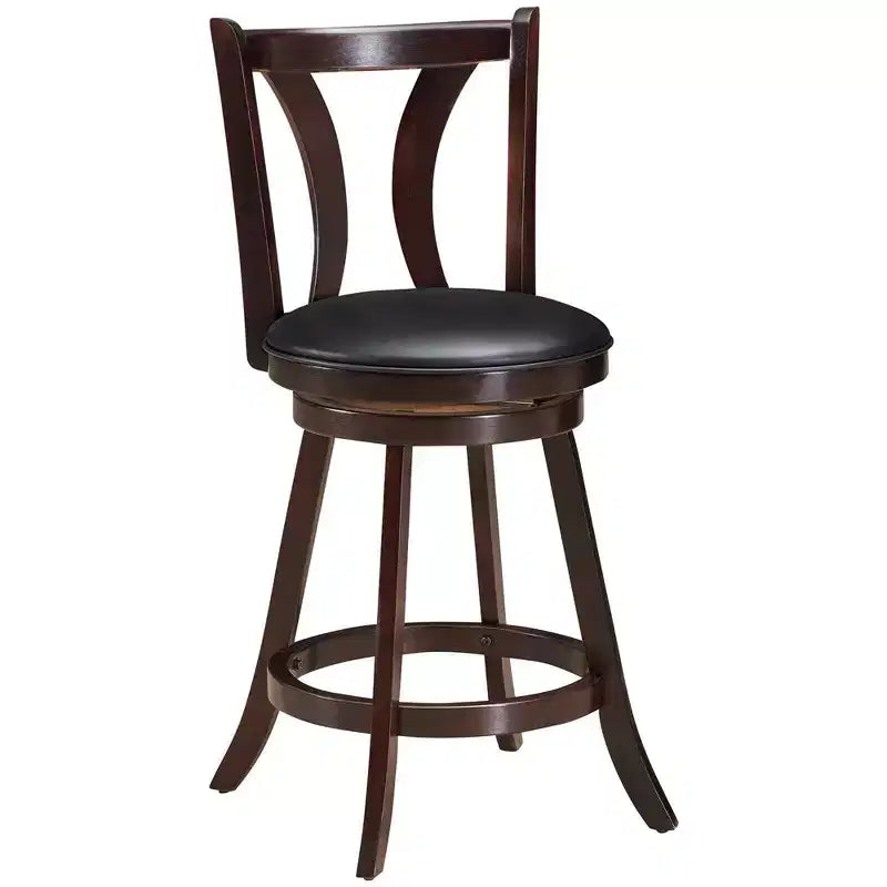 Costway Set di 4 Sgabelli Girevoli da Bar 24'' con Altezza Contatore, Sedie da Cucina Imbottite in Pelle