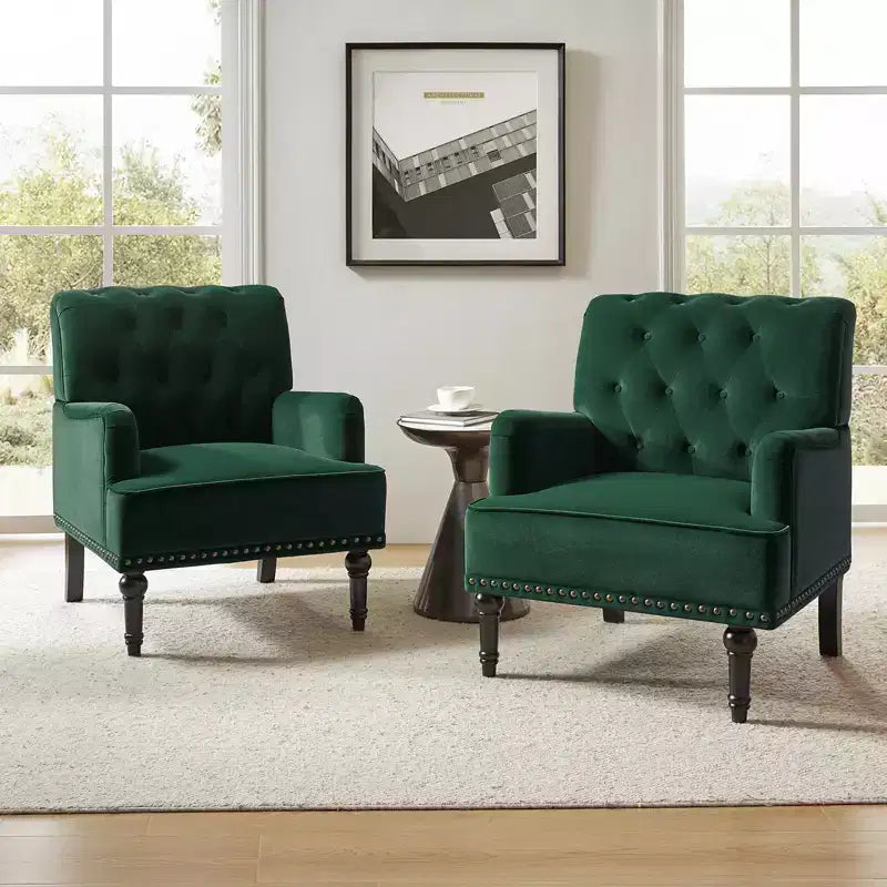Set di 2 Poltrone Bonifacio con Borchie Decorative | Karat Home