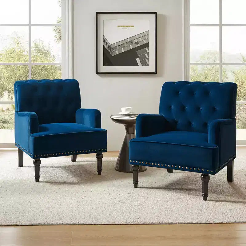 Set di 2 Poltrone Bonifacio con Borchie Decorative | Karat Home