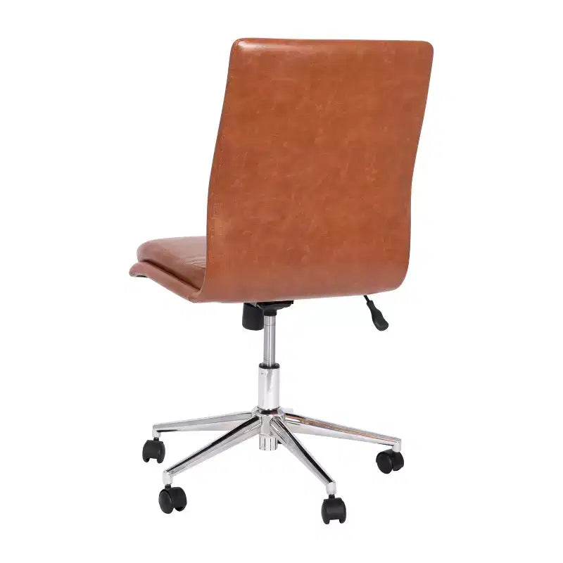 Sedia da ufficio senza braccioli Flash Furniture Madigan Mid-Back con tappezzeria e base in metallo regolabile, girevole