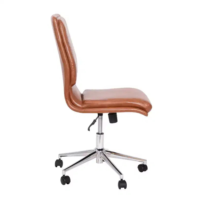 Sedia da ufficio senza braccioli Flash Furniture Madigan Mid-Back con tappezzeria e base in metallo regolabile, girevole