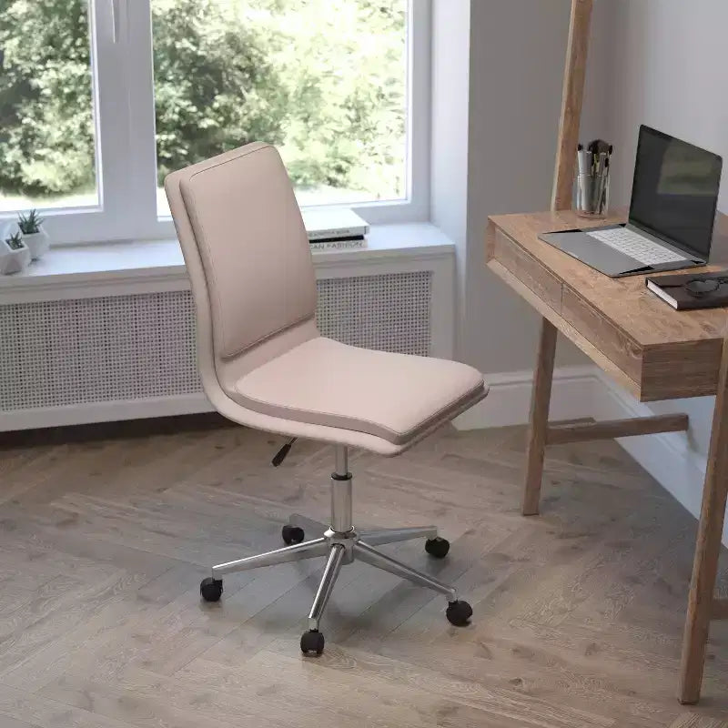 Sedia da ufficio senza braccioli Flash Furniture Madigan Mid-Back con tappezzeria e base in metallo regolabile, girevole