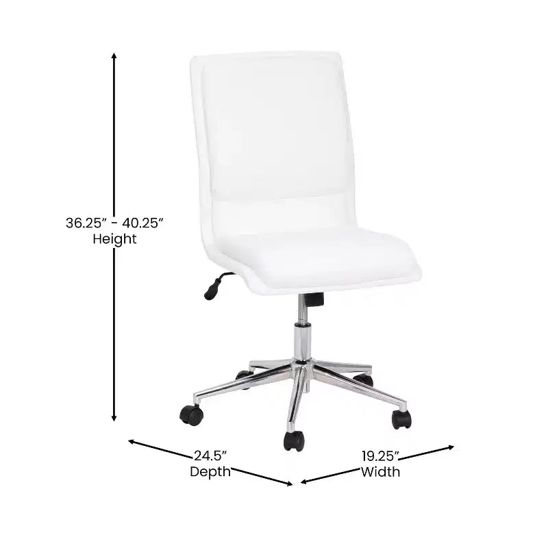 Sedia da ufficio senza braccioli Flash Furniture Madigan Mid-Back con tappezzeria e base in metallo regolabile, girevole