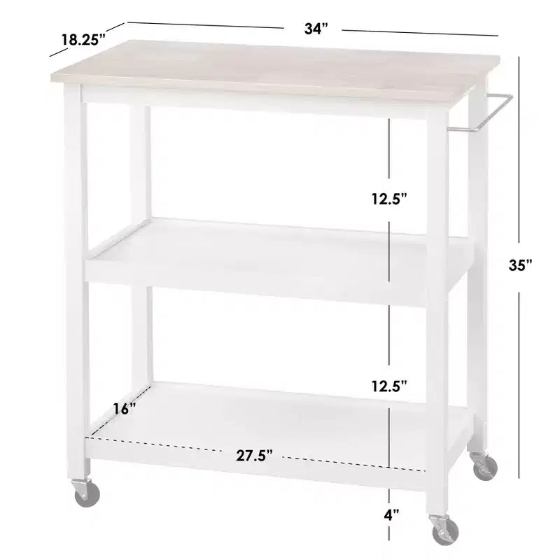 Carrello da Cucina a 2 Ripiani Mylah - Buylateral