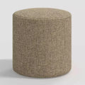 Round Thalia Ottoman in Textured Linen - Threshold