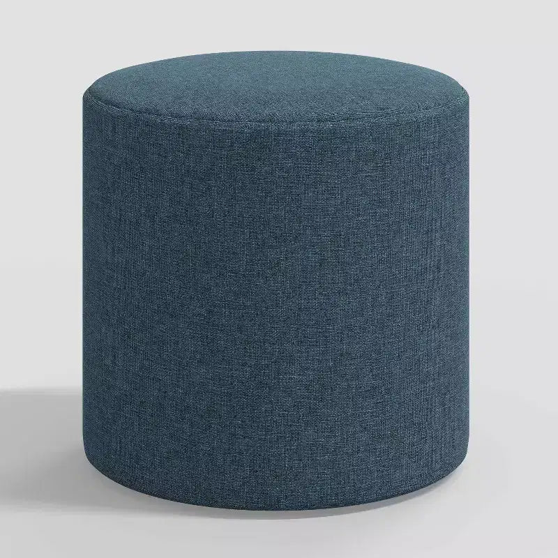 Pouf rotondo Thalia in lino testurizzato - Threshold
