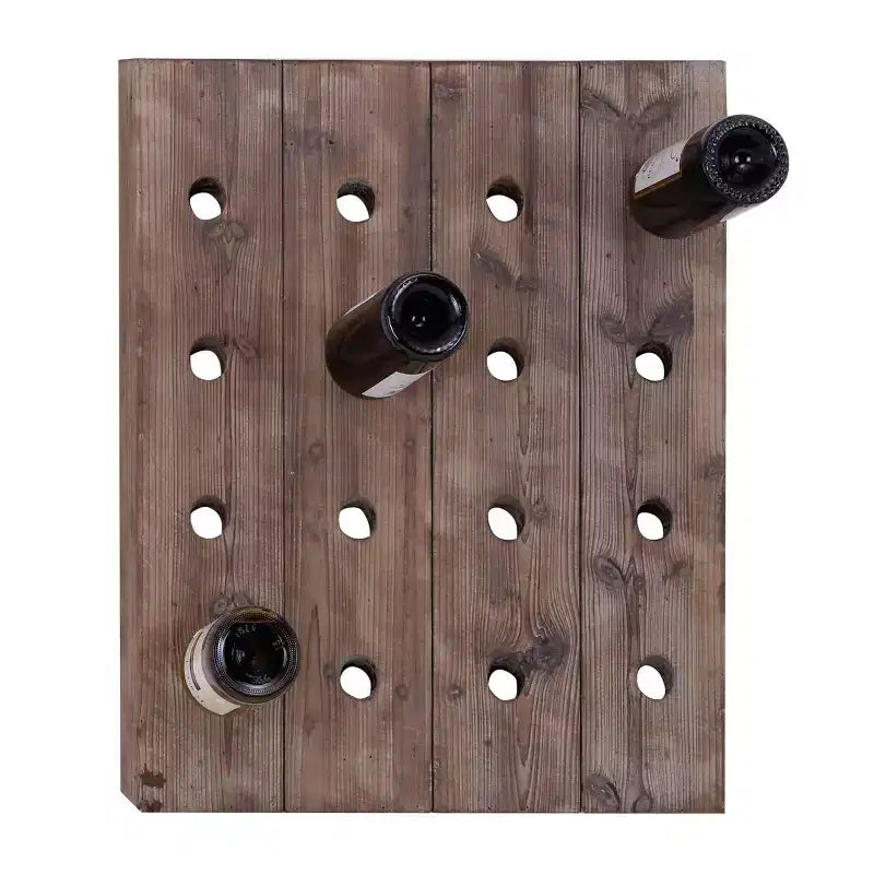 Rustic Wood Wall Wine Rack Brown - Olivia & May