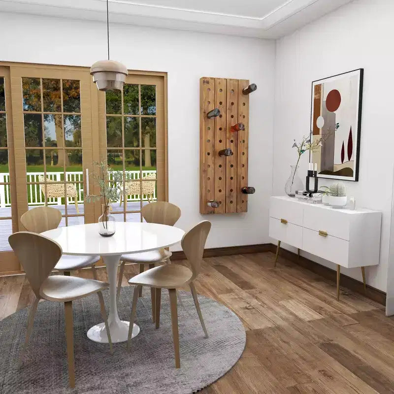 Portabottiglie da Parete Rustico in Legno Marrone - Olivia & May