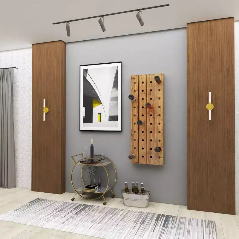 Portabottiglie da Parete Rustico in Legno Marrone - Olivia & May
