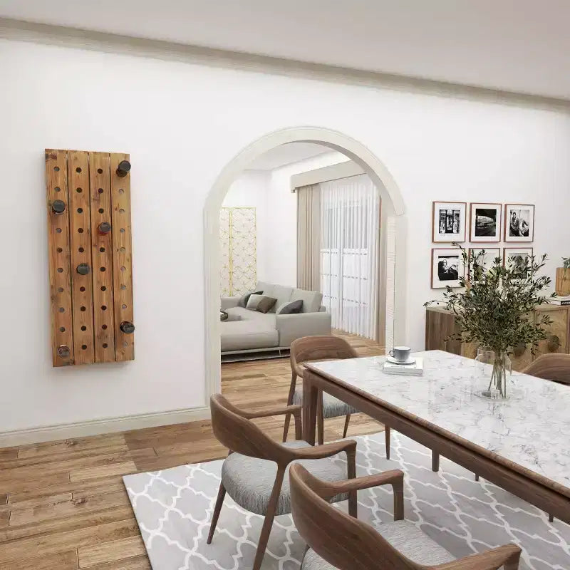 Portabottiglie da Parete Rustico in Legno Marrone - Olivia & May