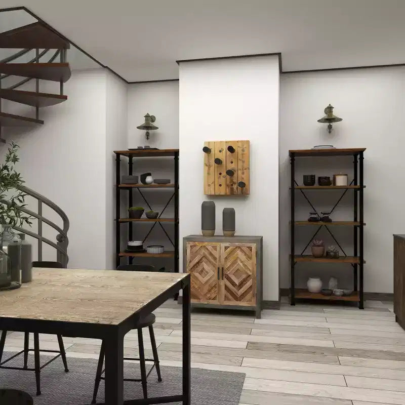 Portabottiglie da Parete Rustico in Legno Marrone - Olivia & May