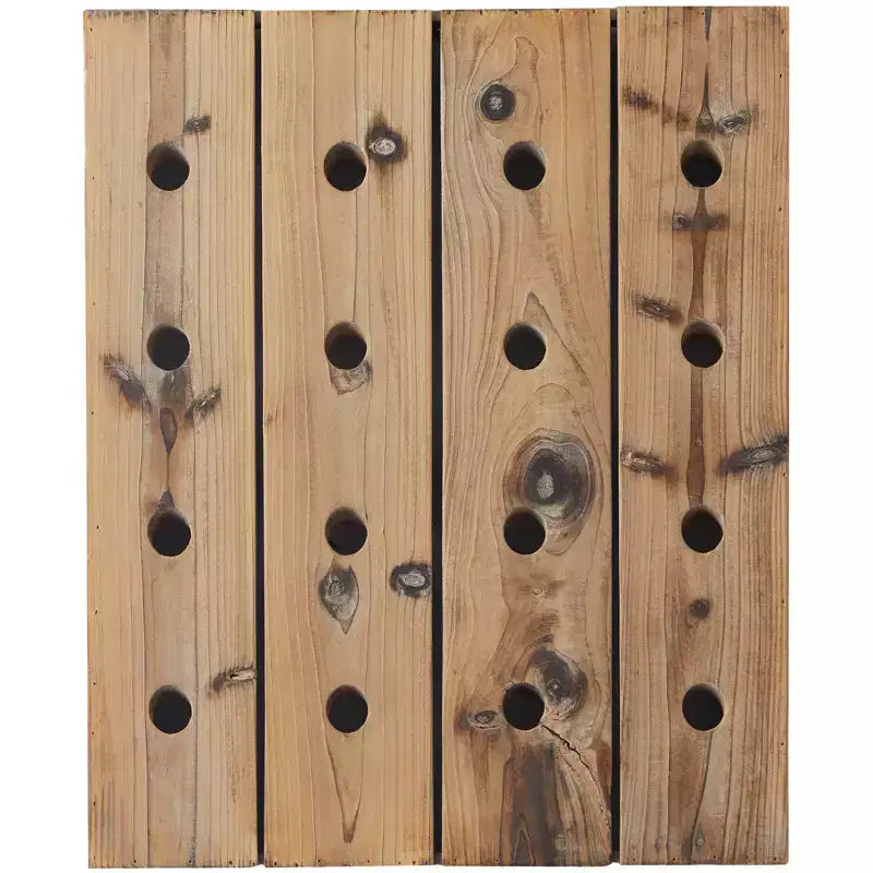 Portabottiglie da Parete Rustico in Legno Marrone - Olivia & May