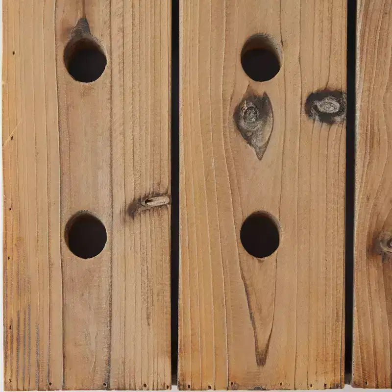 Portabottiglie da Parete Rustico in Legno Marrone - Olivia & May