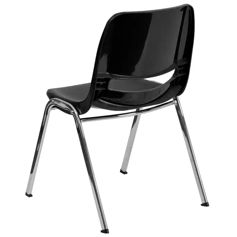 Flash Furniture Confezione da 4 Sedie Impilabili Ergonomiche HERCULES Series con Scocca, Capacità 400 kg, Telaio Cromato e Altezza Seduta 46 cm