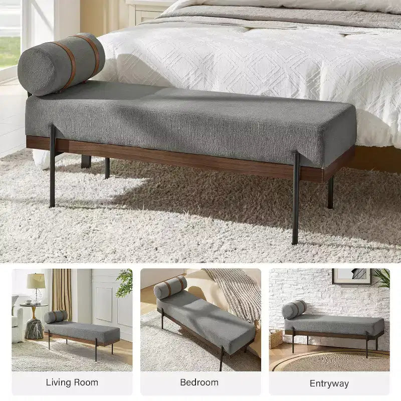 Panca da Ingresso Higinio con Cuscino Removibile| ART OF LIVING DESIGNS
