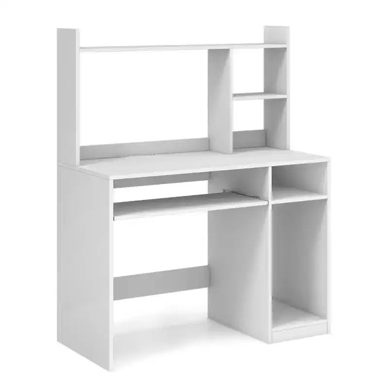 Scrivania per Computer Costway Scrittoio Libreria Postazione di Lavoro con Stazione di Ricarica, Credenza e Supporto CPU