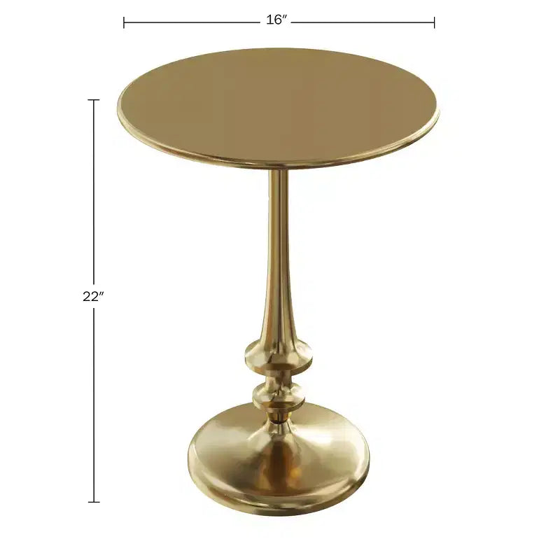 Tavolino - Tavolino con Base in Ferro e Finitura Ottone Anticato per Divano, Divanetto, Ingresso o Letto - Mobile Soggiorno Vintage di Lavish Home