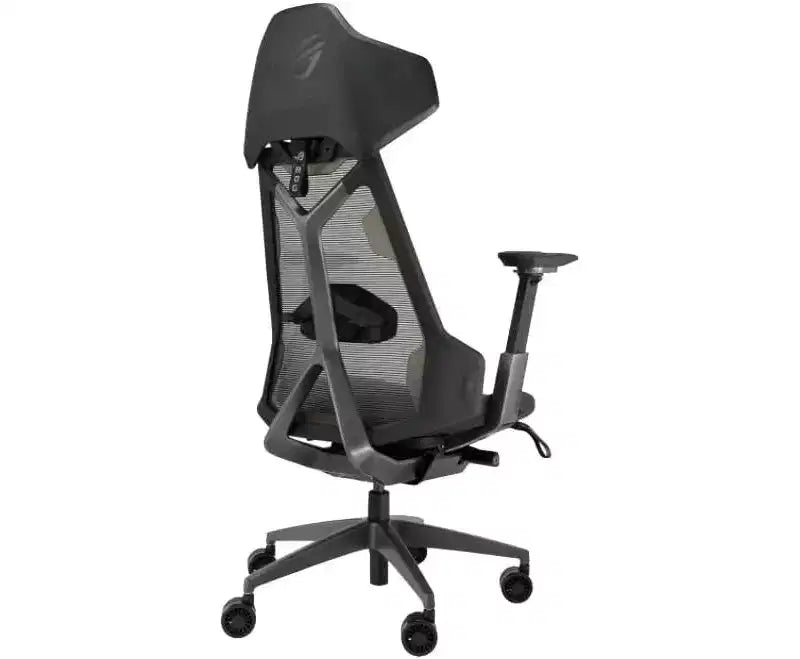 ASUS ROG Destrier Ergo Sedia da Gaming, Estetica Futuristica da Cyborg, Regolazioni Versatili della Seduta, Modalità di Supporto del Braccio per il Gaming Mobile, Pannello Acustico