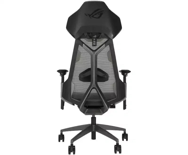 ASUS ROG Destrier Ergo Sedia da Gaming, Estetica Futuristica da Cyborg, Regolazioni Versatili della Seduta, Modalità di Supporto del Braccio per il Gaming Mobile, Pannello Acustico