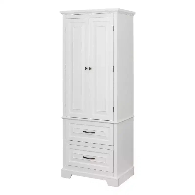 Teamson Home St. James Mobiletto alto per bagno in legno con 2 ante e 2 cassetti