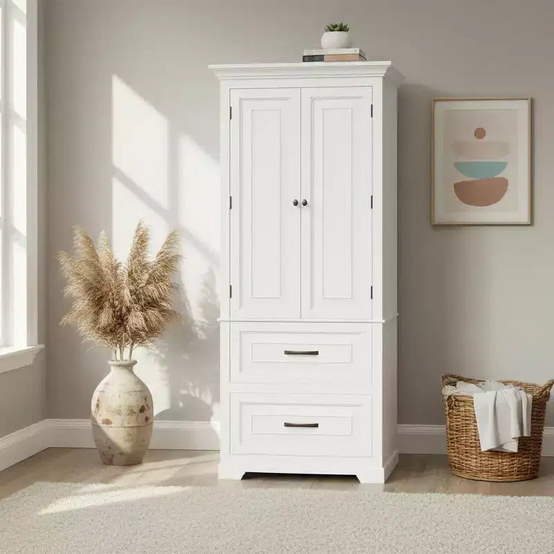 Teamson Home St. James Mobiletto alto per bagno in legno con 2 ante e 2 cassetti