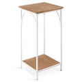 Kate and Laurel Anthea Square MDF Tea Table, 12x12x26, Rustic Brown and White