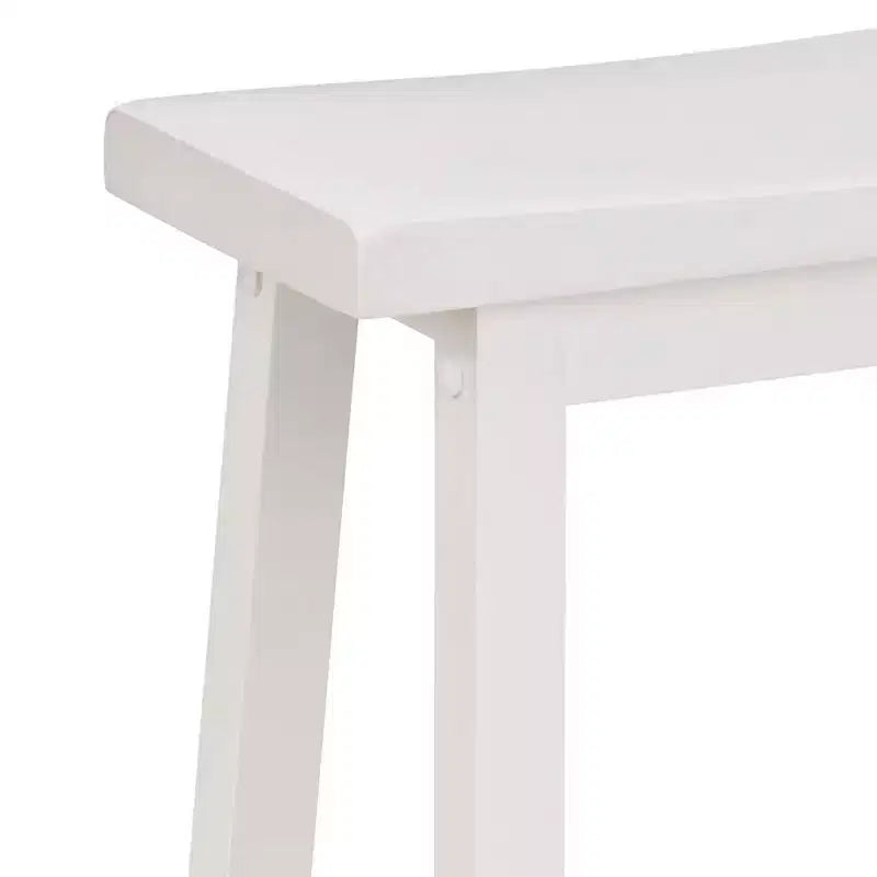 PJ Wood Sgabello da bancone da cucina con sedile a sella classico da 29'' con sedile senza schienale e 4 gambe quadre, per case, sale da pranzo e bar, bianco (confezione da 4)