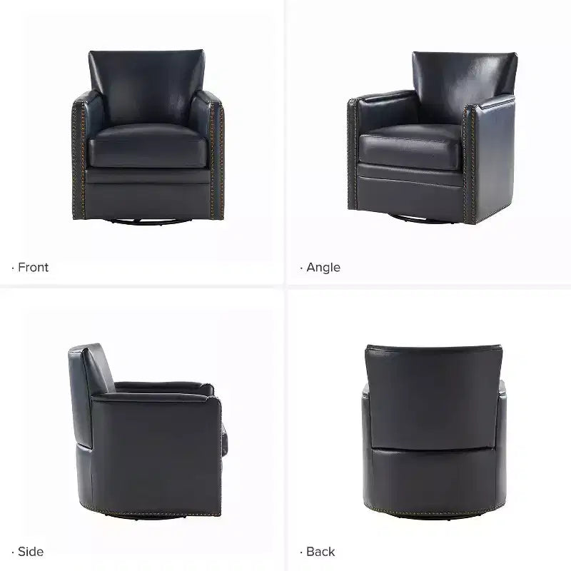 Gabino 29 Set di 2 poltrone girevoli in vera pelle | ART OF LIVING DESIGNS