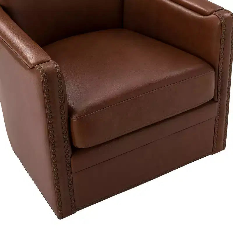 Gabino 29 Set di 2 poltrone girevoli in vera pelle | ART OF LIVING DESIGNS