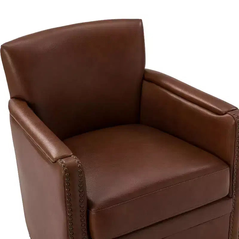 Gabino 29 Set di 2 poltrone girevoli in vera pelle | ART OF LIVING DESIGNS