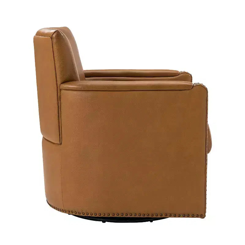Gabino 29 Set di 2 poltrone girevoli in vera pelle | ART OF LIVING DESIGNS