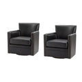 Gabino 29 Wide Genuine Leather Swivel Chair Set of 2| ART OF LIVING DESIGNS
