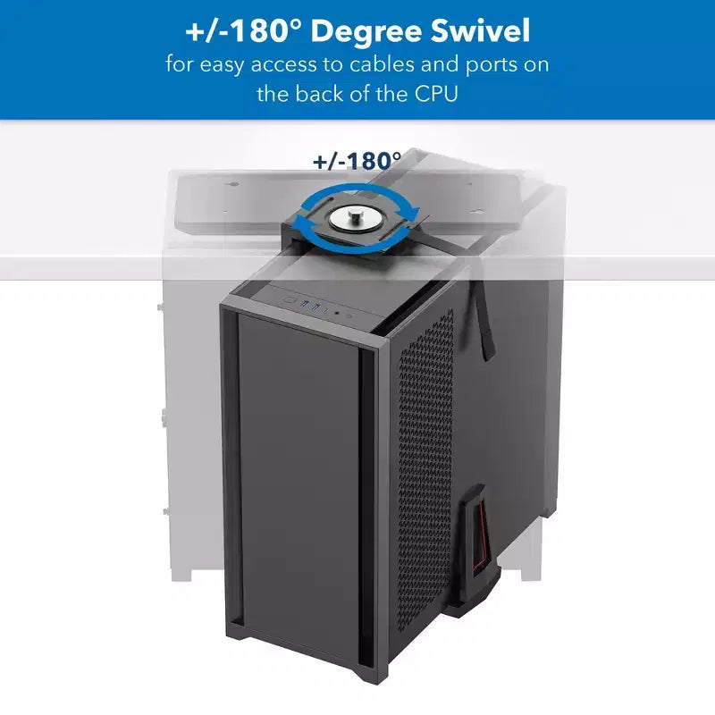 Mount-It! Supporto CPU da Scrivania per Carichi Pesanti Deluxe | Porta CPU Regolabile in Altezza con Binari Scorrevoli | Capacità di Carico 15 kg | Nero
