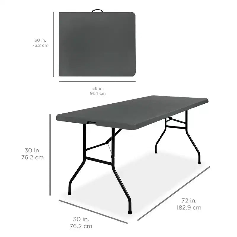 Best Choice Products Tavolo Pieghevole in Plastica da 183 cm, Resistente per Interni ed Esterni, Portatile con Maniglia, Blocco