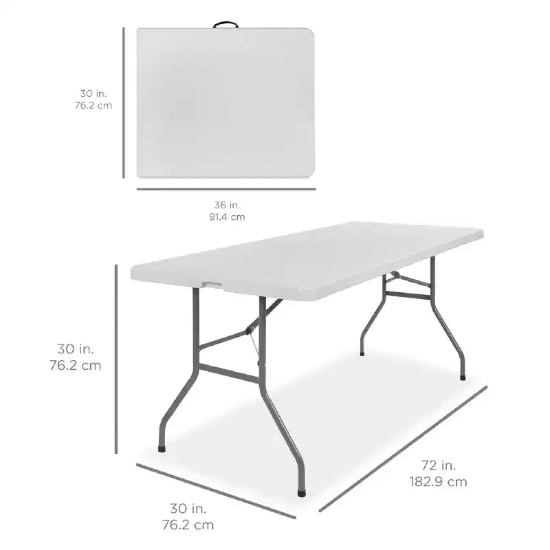 Best Choice Products Tavolo Pieghevole in Plastica da 183 cm, Resistente per Interni ed Esterni, Portatile con Maniglia, Blocco