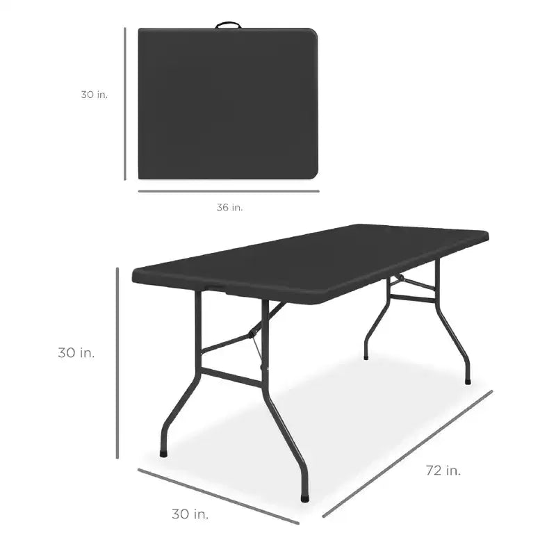 Best Choice Products Tavolo Pieghevole in Plastica da 183 cm, Resistente per Interni ed Esterni, Portatile con Maniglia, Blocco