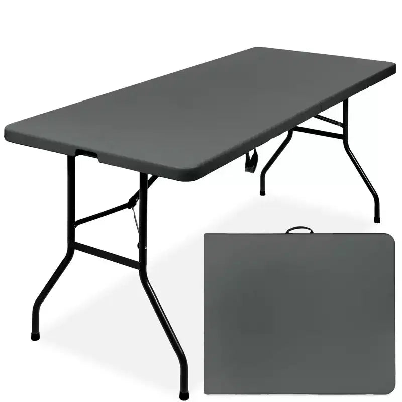 Best Choice Products Tavolo Pieghevole in Plastica da 183 cm, Resistente per Interni ed Esterni, Portatile con Maniglia, Blocco