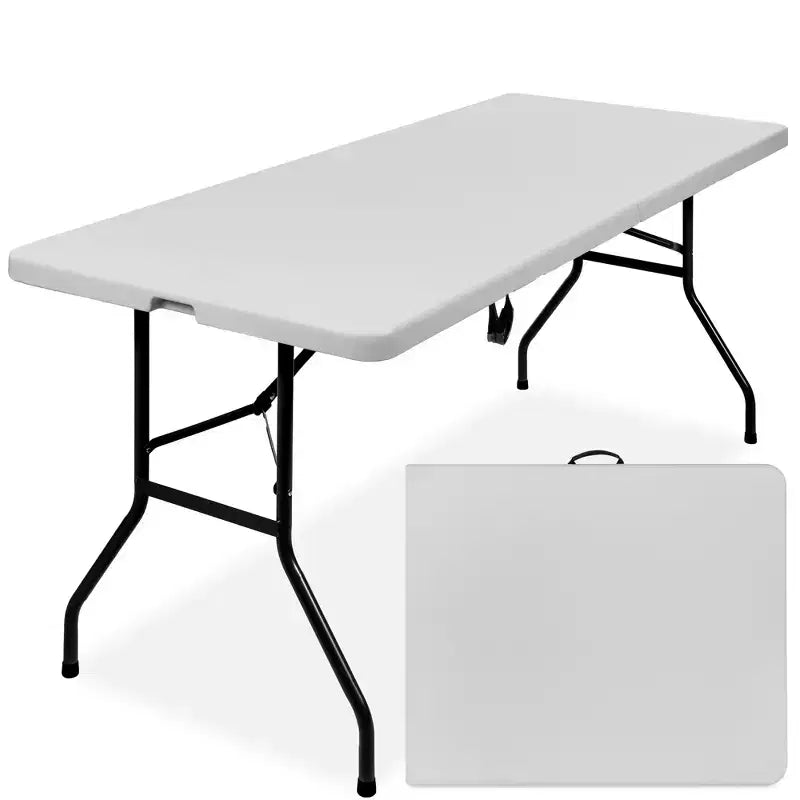 Best Choice Products Tavolo Pieghevole in Plastica da 183 cm, Resistente per Interni ed Esterni, Portatile con Maniglia, Blocco
