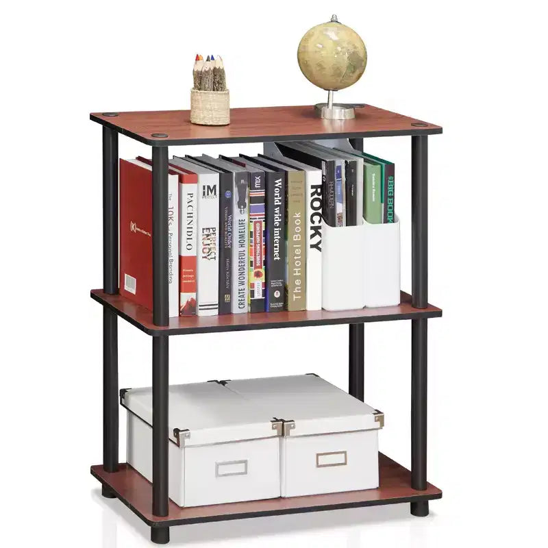 Furinno 3-Tier Industrial Bookcase Compact Open Storage Shelf Display Rack
