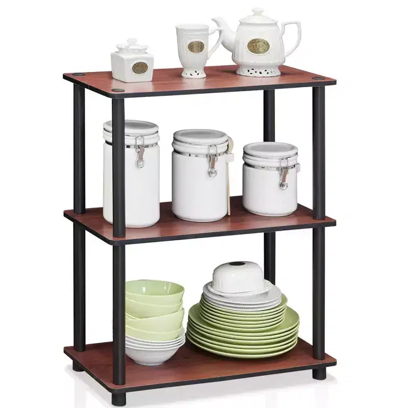 Furinno 3-Tier Industrial Bookcase Compact Open Storage Shelf Display Rack