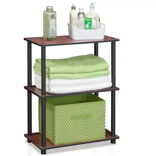 Furinno 3-Tier Industrial Bookcase Compact Open Storage Shelf Display Rack