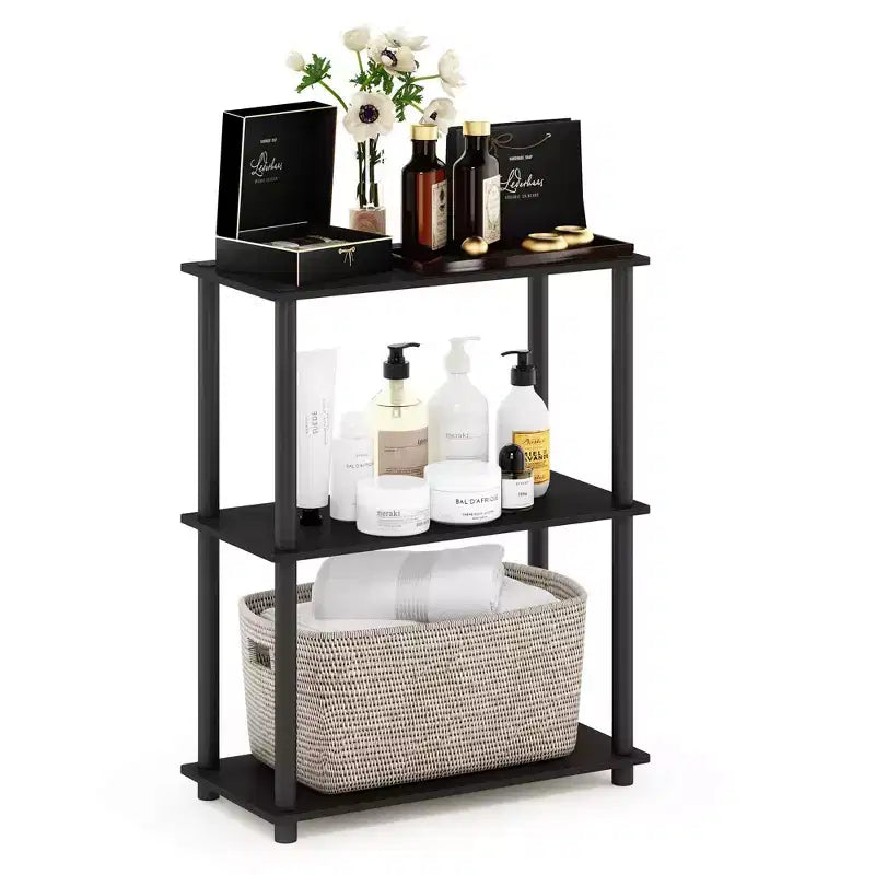 Furinno 3-Tier Industrial Bookcase Compact Open Storage Shelf Display Rack