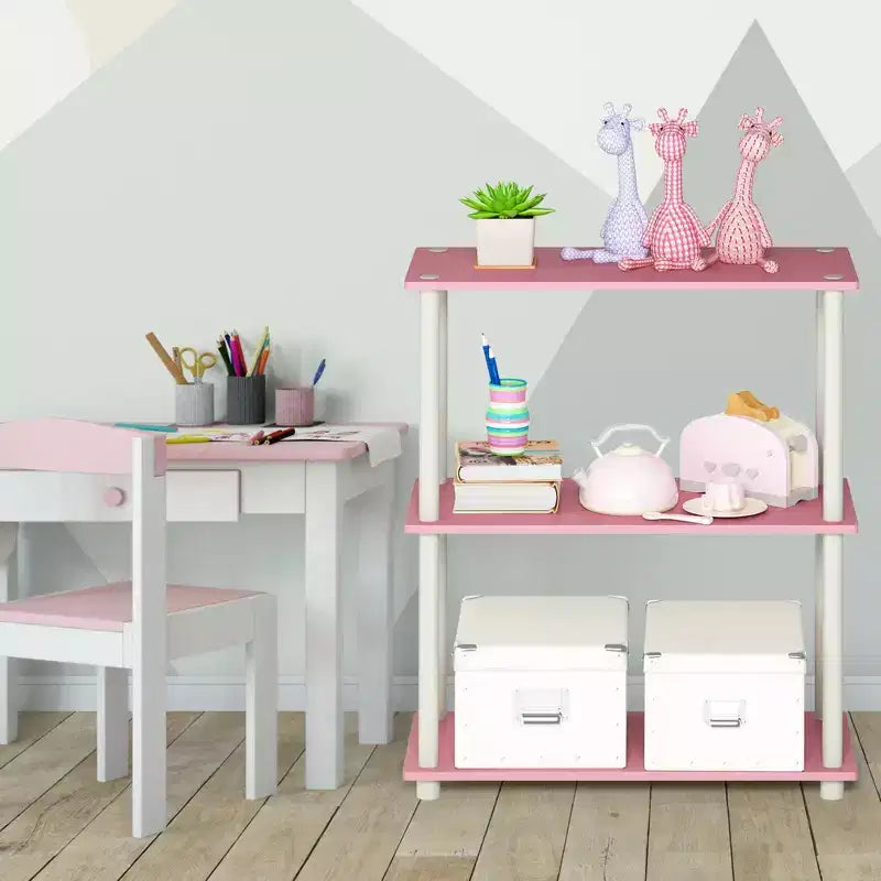 Furinno 3-Tier Industrial Bookcase Compact Open Storage Shelf Display Rack