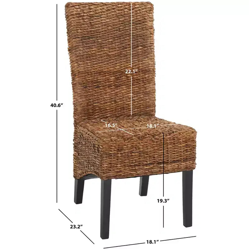 Sedia Laterale Kiska 18 H Rattan (Set di 2) - FOX1021 - Marrone Scuro - Safavieh Couture