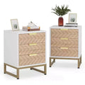 Lantine Modern 3 Drawers Nightstand Set of 2