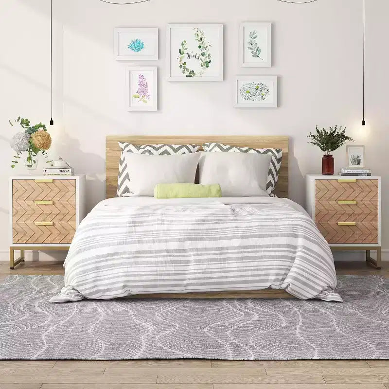 Comodini Lantine Modern 3 Cassetti Set da 2