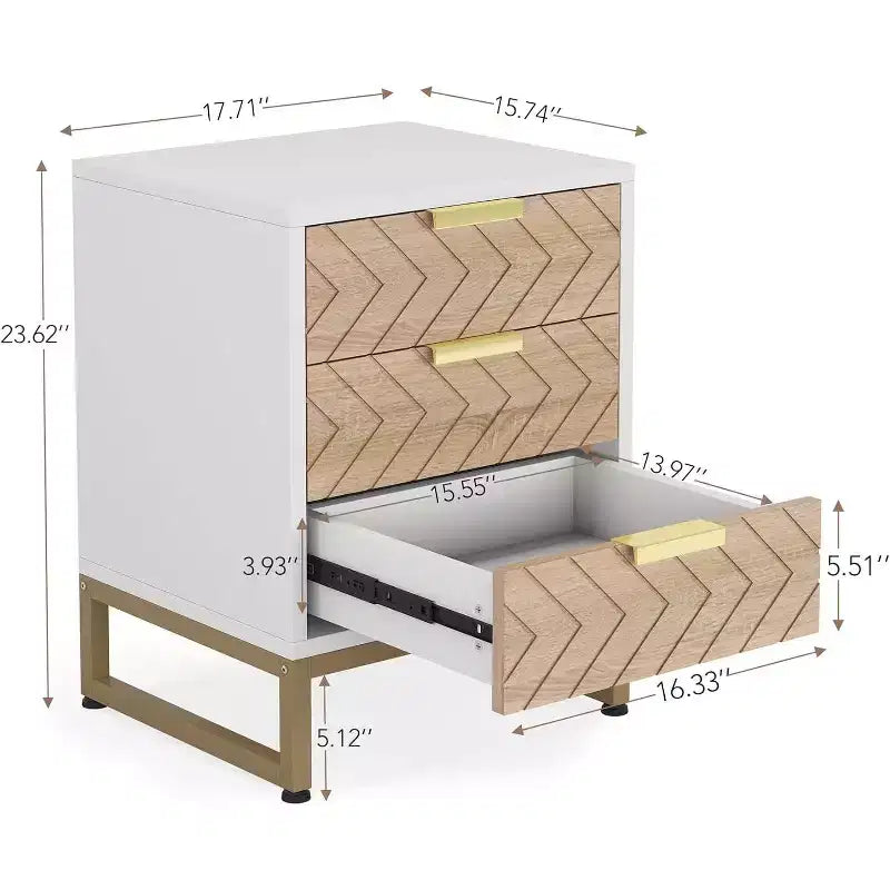Comodini Lantine Modern 3 Cassetti Set da 2